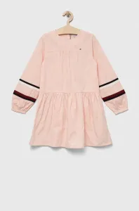 Dievčenské bavlnené šaty Tommy Hilfiger ružová farba, mini, áčkový strih #9033101