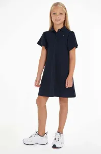 Dievčenské šaty Tommy Hilfiger čierna farba, mini, rovný strih #7504902
