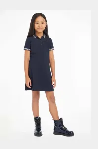 Dievčenské šaty Tommy Hilfiger tmavomodrá farba, mini, rovný strih #8464963