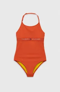 Jednodielne detské plavky Tommy Hilfiger oranžová farba