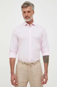 Košeľa Tommy Hilfiger pánska, ružová farba, slim, s talianskym golierom #9079892
