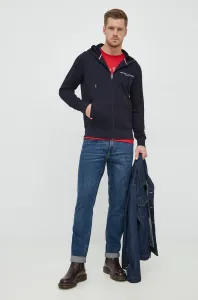 Mikina Tommy Hilfiger pánska, tmavomodrá farba, s kapucňou, s nášivkou #8675496