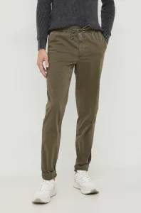 Nohavice Tommy Hilfiger pánske, zelená farba, rovné