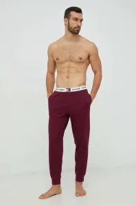 Pyžamové nohavice Tommy Hilfiger pánske, bordová farba, jednofarebná #8229884