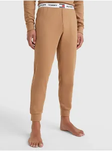 Pyžamové nohavice Tommy Hilfiger pánske, hnedá farba, jednofarebná #299146