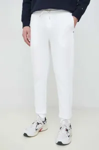 Tepláky Tommy Hilfiger biela farba, jednofarebné