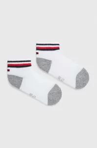 Tommy Hilfiger KIDS ICONIC SPORTS QUARTER 2P Detské  ponožky, biela, veľkosť 39-42