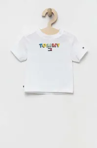 Tričko pre bábätko Tommy Hilfiger biela farba, s potlačou