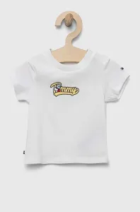 Tričko pre bábätko Tommy Hilfiger biela farba, s potlačou