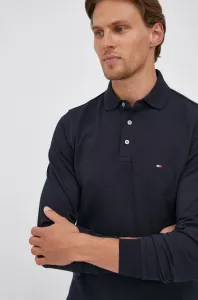Tričko s dlhým rukávom Tommy Hilfiger pánske, tmavomodrá farba, jednofarebné #8378039