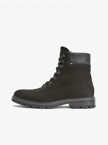 Semišové členkové topánky Tommy Hilfiger pánske, čierna farba #582882