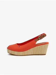 Orange Women's Wedge Sandals Tommy Hilfiger Iconic Elba - Ladies #4998273