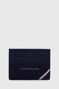 Kožené puzdro na karty Tommy Hilfiger tmavomodrá farba #8762814