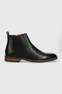 Kožené topánky chelsea Tommy Hilfiger pánske, čierna farba #4249309