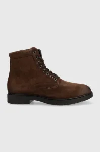 Semišové topánky Tommy Hilfiger pánske, hnedá farba #7353836
