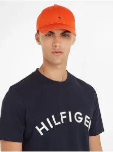 Bavlnená šiltovka Tommy Hilfiger oranžová farba, jednofarebná