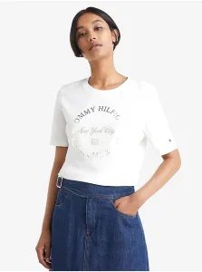 Bavlnené tričko Tommy Hilfiger biela farba, #301104