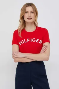 Bavlnené tričko Tommy Hilfiger červená farba