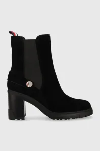 Členkové topánky Tommy Hilfiger Outdoor High Heel Boot dámske, čierna farba, na podpätku, #6879186