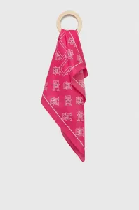 Hodvábna šatka Tommy Hilfiger ružová farba, vzorovaná
