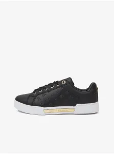 Kožené tenisky Tommy Hilfiger Embossed Monogram Sneaker čierna farba, #271640