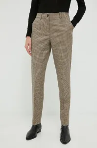 Nohavice Tommy Hilfiger dámske, béžová farba, rovné, vysoký pás #279569