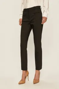 Nohavice Tommy Hilfiger dámske, čierna farba, priliehavé, stredne vysoký pás #4638139