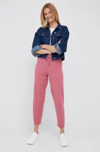 Nohavice Tommy Hilfiger dámske, ružová farba, jednofarebné #5533292
