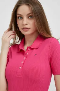 Polo tričko Tommy Hilfiger dámsky, ružová farba #8919591