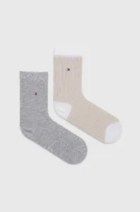 Ponožky Tommy Hilfiger 2-pak dámske, béžová farba #6984686
