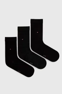Ponožky Tommy Hilfiger 3-pak dámske, čierna farba