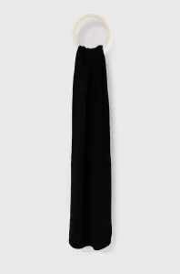 Šál s prímesou kašmíru Tommy Hilfiger čierna farba, jednofarebný