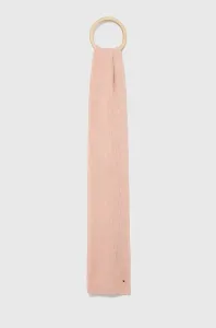 Šál s prímesou kašmíru Tommy Hilfiger ružová farba, jednofarebný #292985