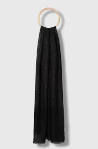 Šál Tommy Hilfiger dámsky, čierna farba, vzorovaný