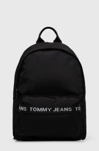 Ruksak Tommy Jeans dámsky, čierna farba, malý, s potlačou