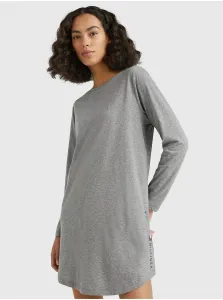 Nočná košeľa Tommy Hilfiger dámska, šedá farba, bavlnená