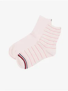 Tommy Hilfiger WOMEN SHORT SOCK 2P PREPPY Dámske ponožky, ružová, veľkosť #165905