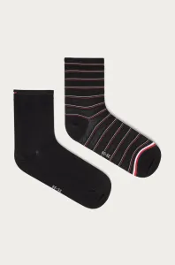Tommy Hilfiger WOMEN SHORT SOCK 2P PREPPY Dámske ponožky, čierna, veľkosť #165907