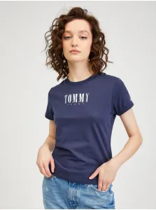 Tričko Tommy Jeans dámsky, tmavomodrá farba,
