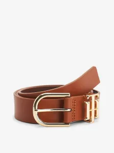 Brown Women's Leather Belt Tommy Hilfiger Logo Lux 3.0 - Women #1064327