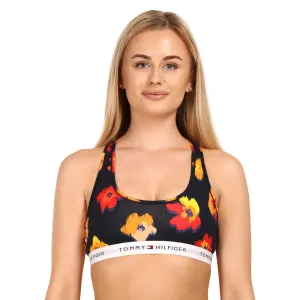 Tmavomodrá dámska kvetovaná podprsenka Tommy Hilfiger Underwear