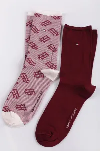 Dámske ružovo-červené ponožky Monogram One Row Stripe - dvojbalenie #8218888