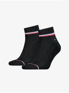 Tommy Hilfiger MEN ICONIC QUARTER 2P Pánske ponožky, čierna, veľkosť 43/46