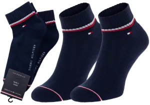 Tommy Hilfiger MEN ICONIC QUARTER 2P Pánske ponožky, tmavo modrá, veľkosť 43-46