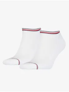 Tommy Hilfiger MEN ICONIC SNEAKER 2P Pánske ponožky, biela, veľkosť 43/46