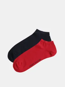 Balenie dvoch párov pánskych nízkych ponožiek v červenej a modrej farbe Tommy Hilfiger #3162981