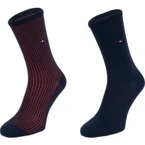 Tommy Hilfiger WOMEN SEASONAL TENCEL SOCK 2P RIB Dámske ponožky, tmavo modrá, veľkosť #6232811