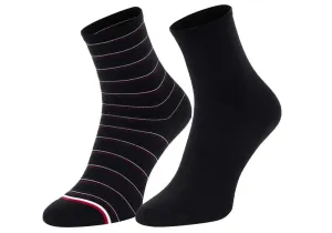 Tommy Hilfiger WOMEN SHORT SOCK 2P PREPPY Dámske ponožky, čierna, veľkosť #6232389