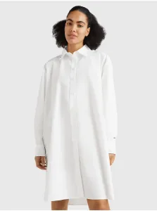 White Ladies Oversize Shirt Dress Tommy Hilfiger - Women #5586645