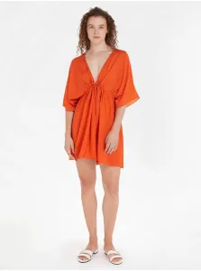 Orange Women Dress Tommy Hilfiger Cover Up Short Dress SS - Women